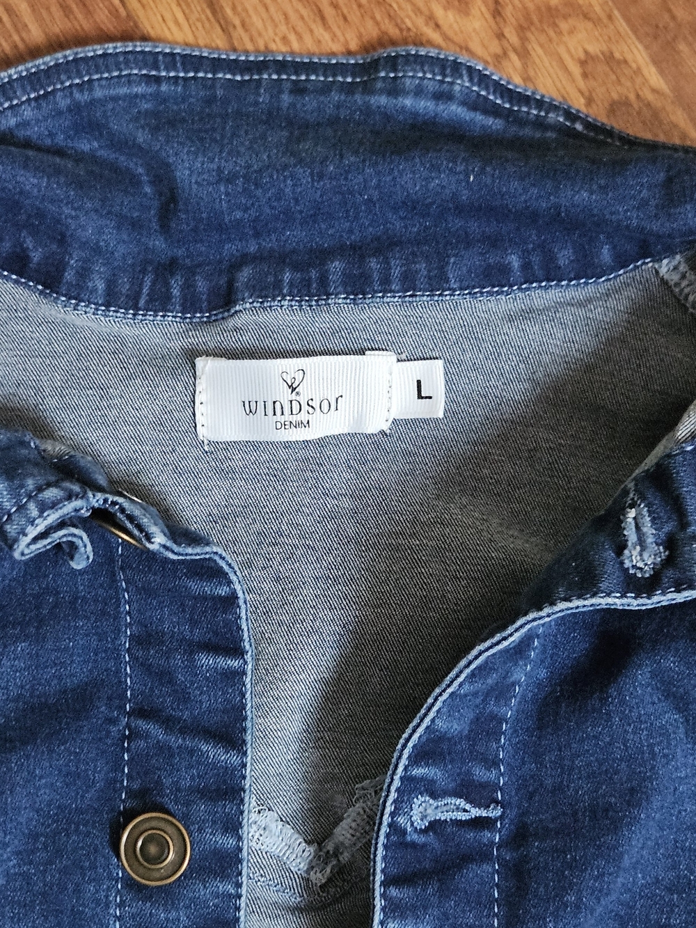 Windsor Dark Blue Denim Short Sleeve Overalls Jumpsuit - Picture 3 of 8